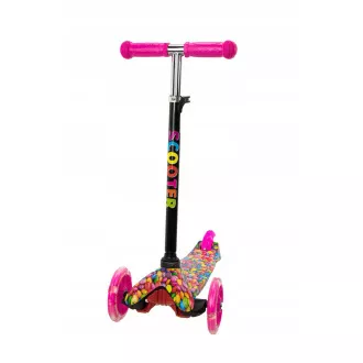 MINI SCOOTER trójkołowa hulajnoga ze świecącymi kołami, BONBON MINI SCOOTER trójkołowa hulajnoga ze świecącymi kołami, BONBON