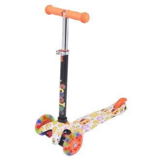 Hulajnoga trójkołowa MINI SCOOTER ze świecącymi kołami, EMOJI - Rozpakowany