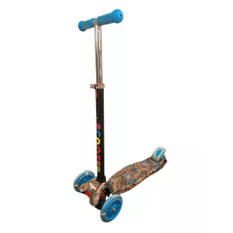 Trójkołowa hulajnoga MAXI SCOOTER z podświetlanymi kołami, BLUE DRAGON