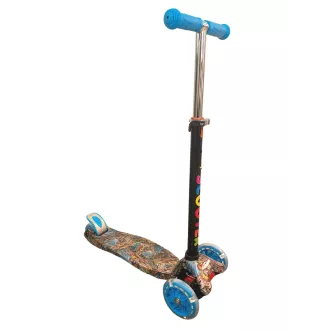 Trójkołowa hulajnoga MAXI SCOOTER z podświetlanymi kołami, BLUE DRAGON