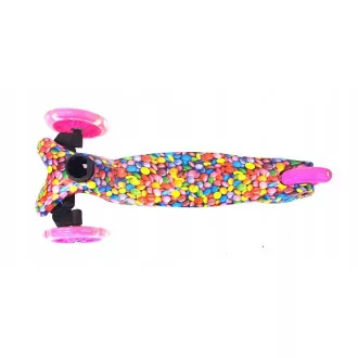 Hulajnoga trójkołowa MAXI SCOOTER ze świecącymi kółkami, BONBON, różowa Hulajnoga trójkołowa MAXI SCOOTER ze świecącymi kółkami, BONBON, różowa
