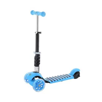 MINI SCOOTER 2w1 trójkołowa hulajnoga z kołami LED, niebieska MINI SCOOTER 2w1 trójkołowa hulajnoga z kołami LED, niebieska