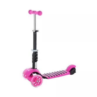 Hulajnoga trójkołowa MINI SCOOTER 2w1 z kółkami LED, różowa