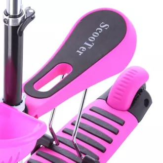 Hulajnoga trójkołowa MINI SCOOTER 2w1 z kółkami LED, różowa