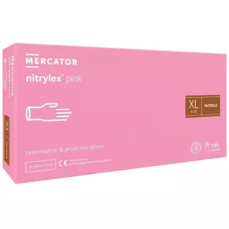 NITRYLEX PINK - Rękawice nitrylowe (bezpudrowe) różowe, 100 szt., M