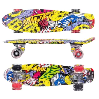 Pennyboard ENERO STREET-ART, 56 cm z kółkami LED