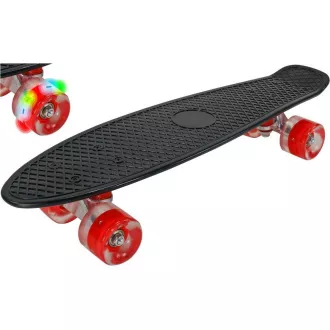 Pennyboard z kółkami LED, 56 cm CZARNY/CZERWONY