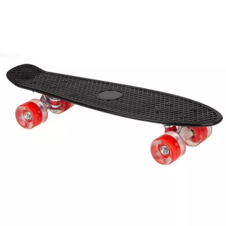 Pennyboard z kółkami LED, 56 cm CZARNY/CZERWONY