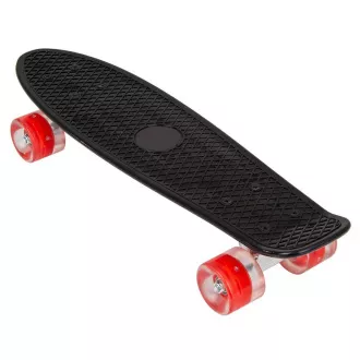 Pennyboard z kółkami LED, 56 cm CZARNY/CZERWONY