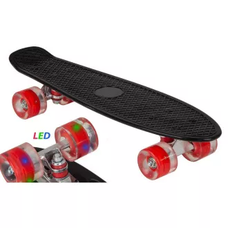 Pennyboard z kółkami LED, 56 cm CZARNY/CZERWONY