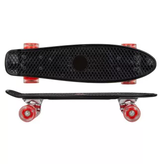Pennyboard z kółkami LED, 56 cm CZARNY/CZERWONY