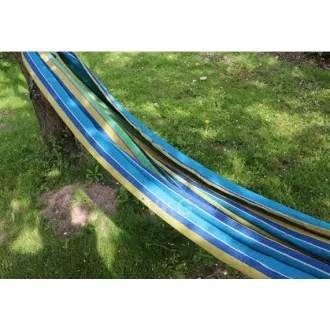 Składany hamak bawełniany, zielono-niebieski, 260x80cm