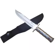 Nóż taktyczny MILITARY FINKA SURVIVAL 35 cm czarny/srebrny, Silver