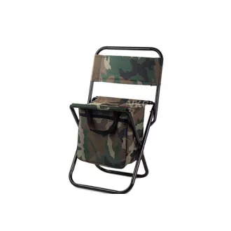 Składane krzesło wędkarskie z miejscem do przechowywania, kamuflaż