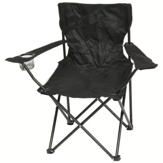 Składane krzesło kempingowe, czarne, Czarny