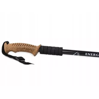Kije trekkingowe Nordic Walking z ergonomiczną korkową rączką, 135 cm, 2 szt., czarne