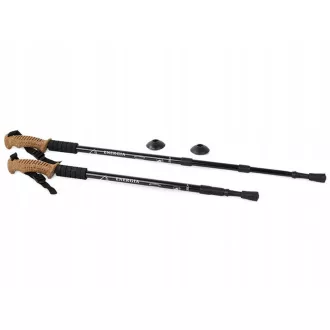 Kije trekkingowe Nordic Walking z ergonomiczną korkową rączką, 135 cm, 2 szt., niebieskie