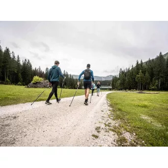 Kije trekkingowe Nordic Walking z ergonomiczną korkową rączką, 135 cm, 2 szt., niebieskie