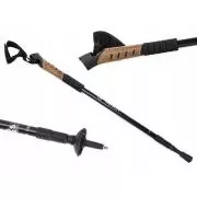 Kije trekkingowe Nordic Walking z korkową rączką, 135 cm, 2 szt., czarne