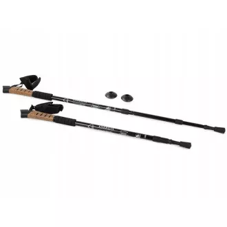 Kije trekkingowe Nordic Walking z korkową rączką, 135 cm, 2 szt., czarne