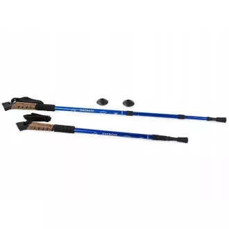 Kijki trekkingowe Nordic Walking z korkową rączką, 135 cm, 2 szt., niebieskie