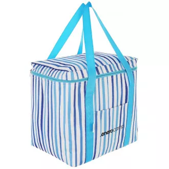 Torba termiczna ENERO CAMP 32x25x35 cm, 28 l, niebieskie paski