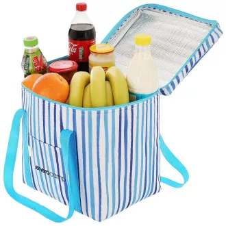 Torba termiczna ENERO CAMP 32x25x35 cm, 28 l, niebieskie paski