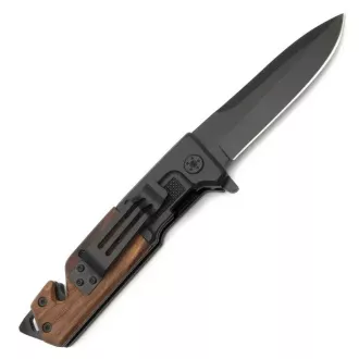 Składany nóż turystyczny FOXTER z drewnianą rękojeścią, 23 cm Składany nóż turystyczny FOXTER z drewnianą rękojeścią, 23 cm
