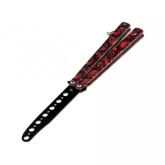 Składana muszka treningowa, czerwone czaszki, 23,5 cm Składana muszka treningowa, czerwone czaszki, 23,5 cm