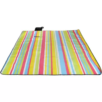 Koc piknikowy 200x200 cm z poszyciem ALU, paski - pastelowy Koc piknikowy 200x200 cm z poszyciem ALU, paski - pastelowy