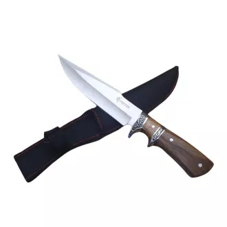 Nóż turystyczny 31 cm z drewnianą rękojeścią i pochwą Nóż turystyczny 31 cm z drewnianą rękojeścią i pochwą