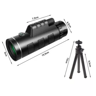 Monokular 40x60 lornetka turystyczna ze statywem do telefonu GENETIC-OPTIC