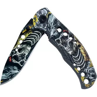 Składany nóż taktyczny SKULL 20 cm, czerwony