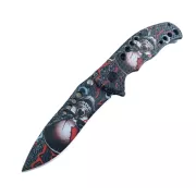 Składany nóż taktyczny SKULL 20 cm, żółty