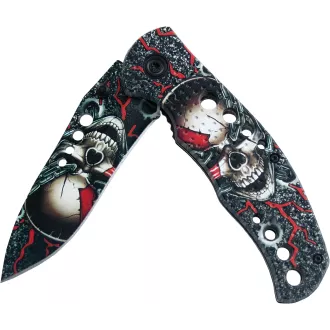 Składany nóż taktyczny SKULL 20 cm, żółty