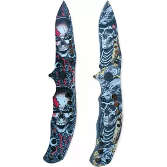 Składany nóż taktyczny SKULL 20 cm, żółty