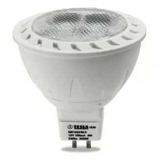 TESLA - LED MR160430-5, żarówka GU5,3 MR16, 4W, 12V, 320lm, 20 000h, 3000K ciepła biel, 38°