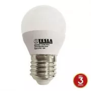 TESLA - LED MG270427-1, mini ŻARÓWKA E27, 4W, 230V, 320lm, 15 000h, 2700K ciepła biel, 180°.