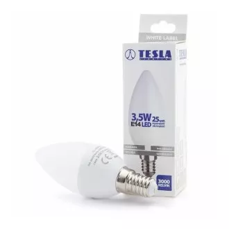 TESLA - LED CL143530-2, żarówka świecowa CANDLE, E14, 3,5W, 230V, 249lm, 25 000h, 3000K ciepła biel