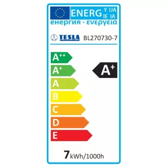TESLA - LED BL270927-5D, żarówka BULB E27, 9W, 230V, 806lm, 30 000h, 2700K ciepła biel, 200°, st TESLA - LED BL270927-5D, żarówka BULB E27, 9W, 230V, 806lm, 30 000h, 2700K ciepła biel, 200°, st