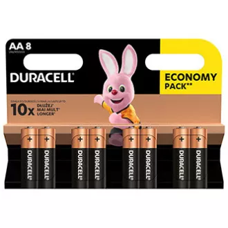 Jednorazowe baterie alkaliczne AA Duracell BASIC, opakowanie 8 szt.
