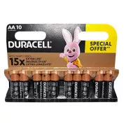 Bateria alkaliczna, AA, 1,5 V, Duracell, blister, opakowanie 10 sztuk, 42308, Basic