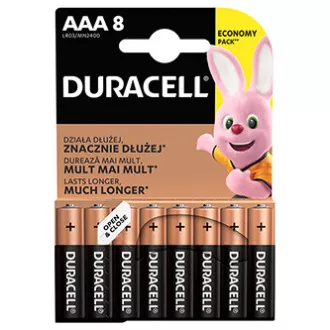 Duracell BASIC Jednorazowe baterie alkaliczne AAA, opakowanie 8 szt.