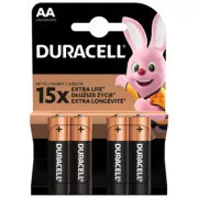 Bateria alkaliczna, AA, 1,5 V, Duracell, blister, opakowanie 4 sztuki, MN1500