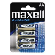 Bateria alkaliczna, AA, 1,5 V, Maxell, blister, opakowanie 4 szt.