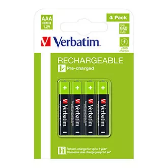 Akumulator, AAA (HR03), 1,2 V, 950 mAh, Verbatim, blister, opakowanie 4 szt. Akumulator, AAA (HR03), 1,2 V, 950 mAh, Verbatim, blister, opakowanie 4 szt.