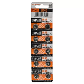 Baterie alkaliczne, LR43, LR43, 1,5 V, Maxell, blister, opakowanie 10 szt. Baterie alkaliczne, LR43, LR43, 1,5 V, Maxell, blister, opakowanie 10 szt.
