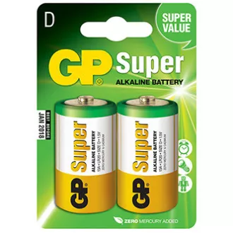 Bateria alkaliczna, LR20, 1,5 V, GP, blister, 2-pak, SUPER, duża jednokomorowa