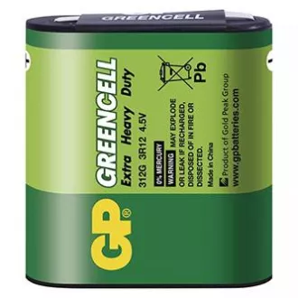 Jednorazowa bateria cynkowo-chlorkowa, ogniwo guzikowe, 3R12, 4,5 V, GP, folia, 1-pak, Greencell Jednorazowa bateria cynkowo-chlorkowa, ogniwo guzikowe, 3R12, 4,5 V, GP, folia, 1-pak, Greencell