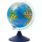 Globus Alaysky 25 cm Globus zoogeograficzny dla dzieci z podświetleniem LED, etykiety w języku angielskim